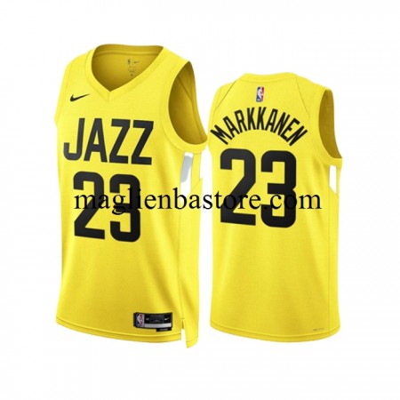 Maglia NBA Utah Jazz Lauri Markkanen 23 Nike 2022-23 Icon Edition Giallo Swingman - Uomo